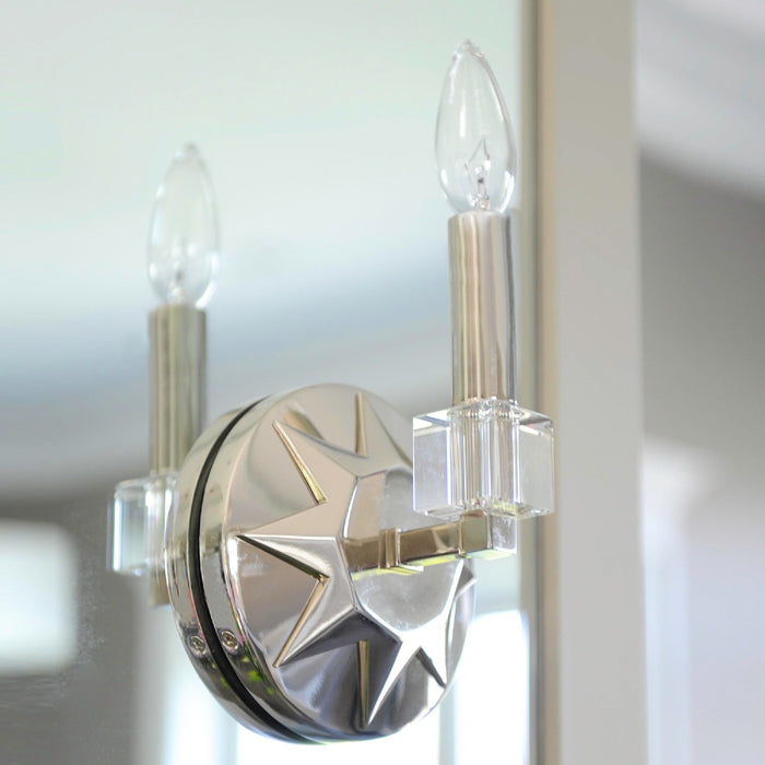 Crystorama 8851-PN One Light Wall Sconce, Polished Nickel