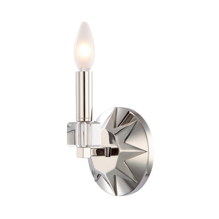 Crystorama 8851-PN One Light Wall Sconce, Polished Nickel