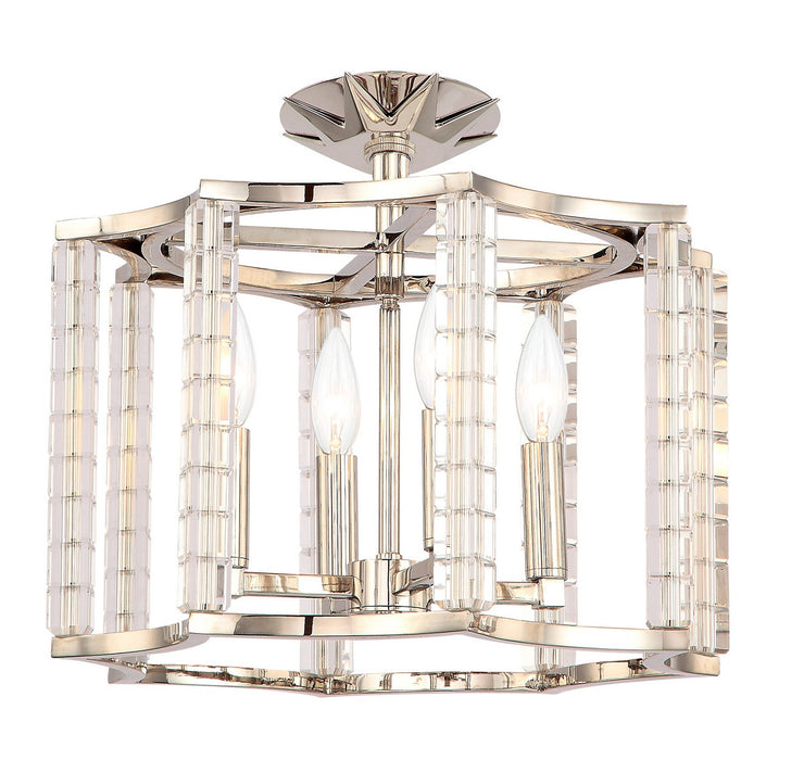 Crystorama 8854-PN_CEILING Four Light Semi Flush Mount, Polished Nickel