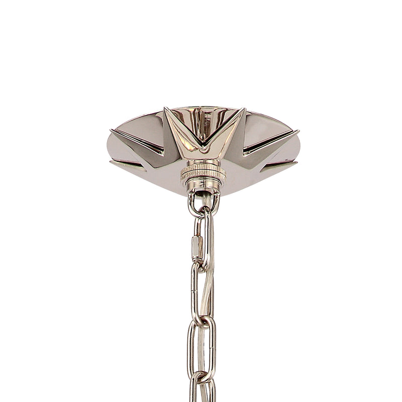 Crystorama 8856-PN Six Light Chandelier, Polished Nickel