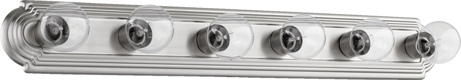 Quorum 5049-6-65 Six Light Vanity, Satin Nickel