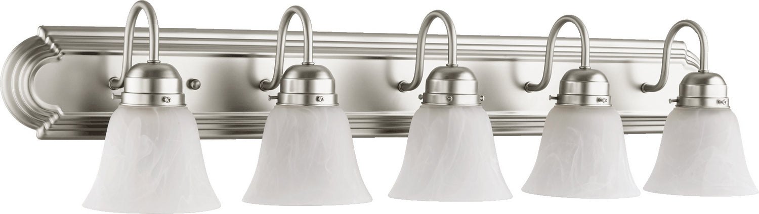 Quorum 5094-5-165 Five Light Vanity, Satin Nickel