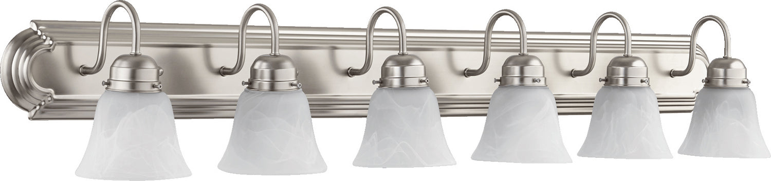 Quorum 5094-6-165 Six Light Vanity, Satin Nickel