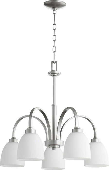 Quorum 6360-5-64 Five Light Chandelier, Classic Nickel