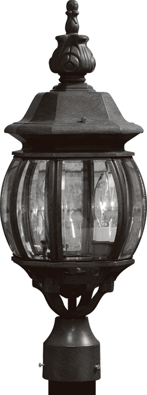 Artcraft AC8363BK Three Light Outdoor Post Mount, Black
