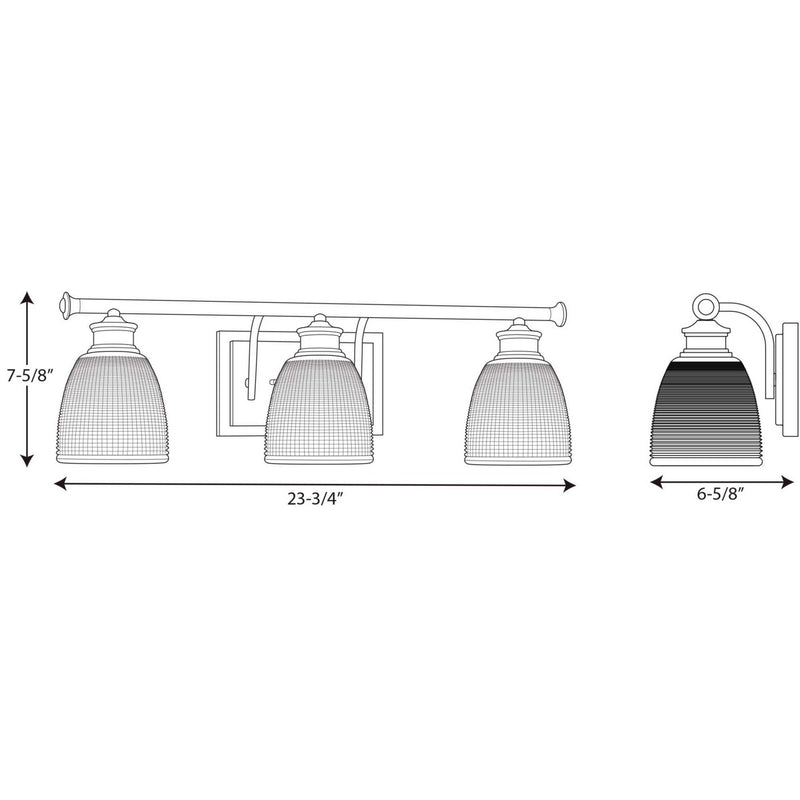 Progress Lighting P2117-15 Three Light Bath, Polished Chrome