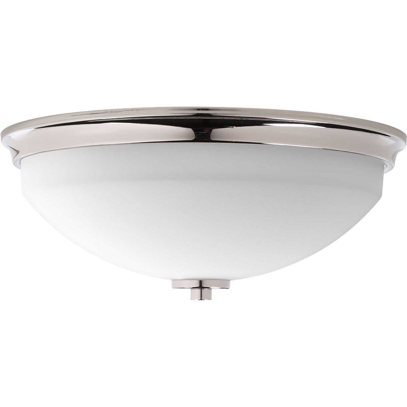 Progress Lighting P3423-104 Two Light Flush Mount, Polished Nickel
