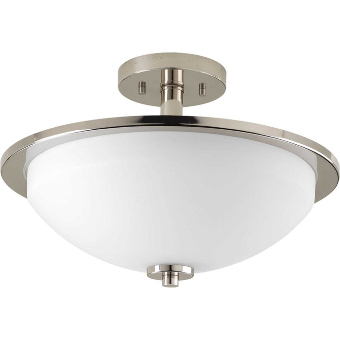 Progress Lighting P3424-104 Two Light Semi-Flush Mount, Polished Nickel