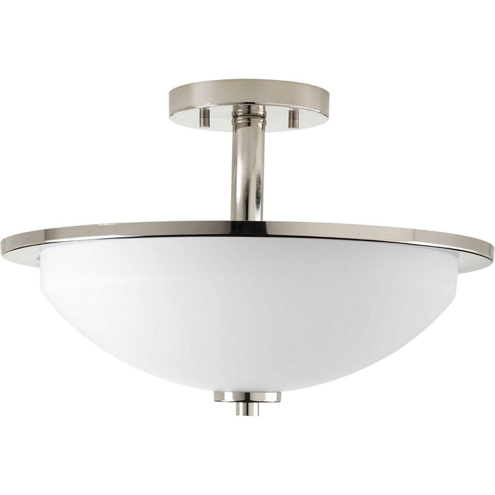 Progress Lighting P3424-104 Two Light Semi-Flush Mount, Polished Nickel