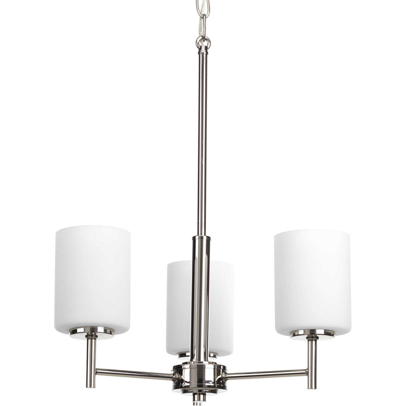 Progress Lighting P4318-104 Three Light Chandelier, Polished Nickel