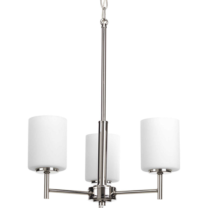 Progress Lighting P4318-104 Three Light Chandelier, Polished Nickel