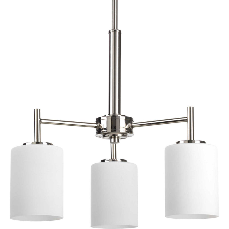 Progress Lighting P4318-104 Three Light Chandelier, Polished Nickel