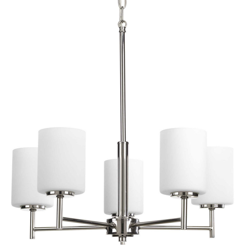 Progress Lighting P4319-104 Five Light Chandelier, Polished Nickel