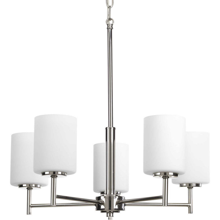 Progress Lighting P4319-104 Five Light Chandelier, Polished Nickel
