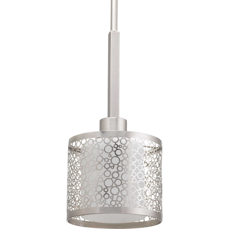 Progress Lighting P5038-09 One Light Mini Pendant, Brushed Nickel