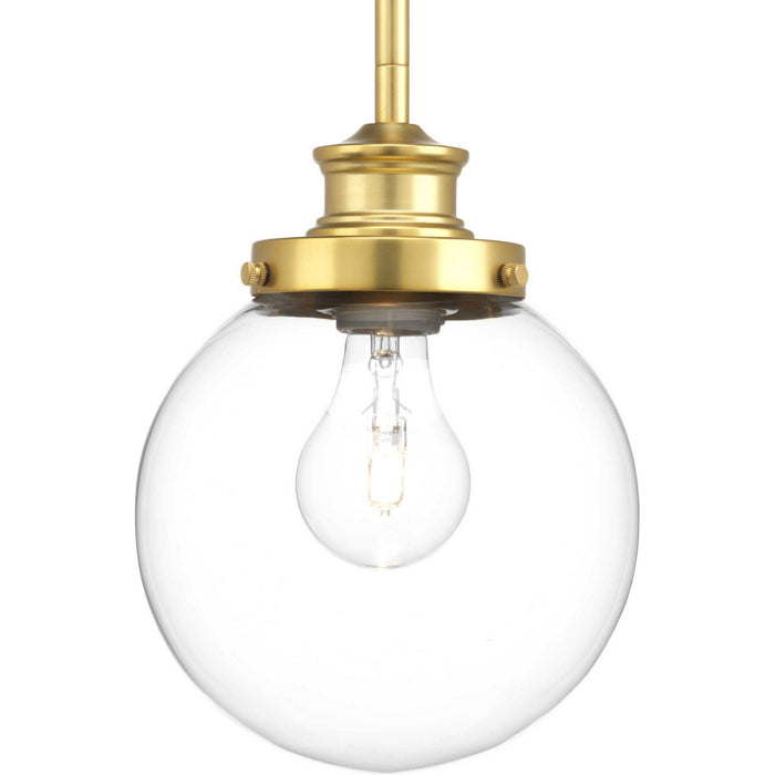 Progress Lighting P5067-137 One Light Pendant, Natural Brass