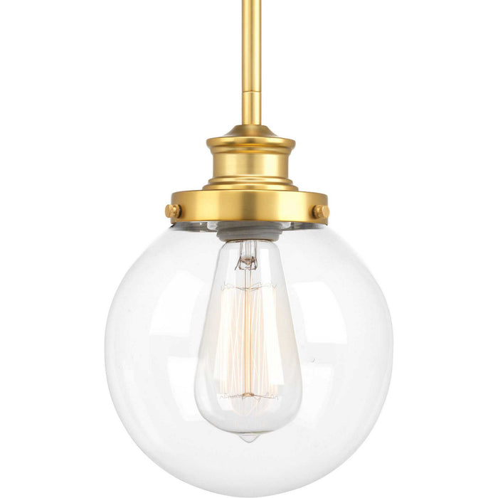 Progress Lighting P5067-137 One Light Pendant, Natural Brass