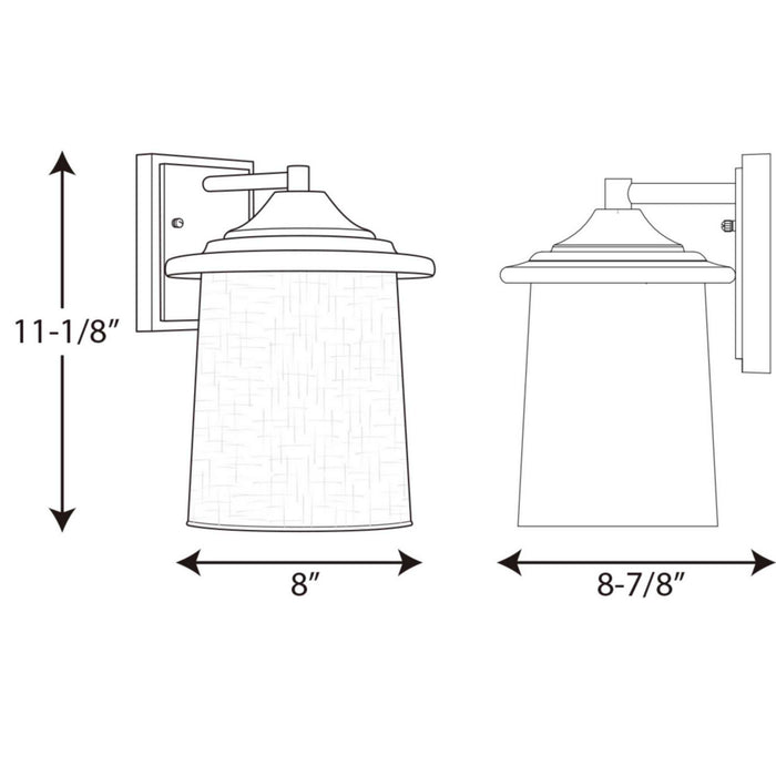 Progress Lighting P6060-20 One Light Wall Lantern, Antique Bronze