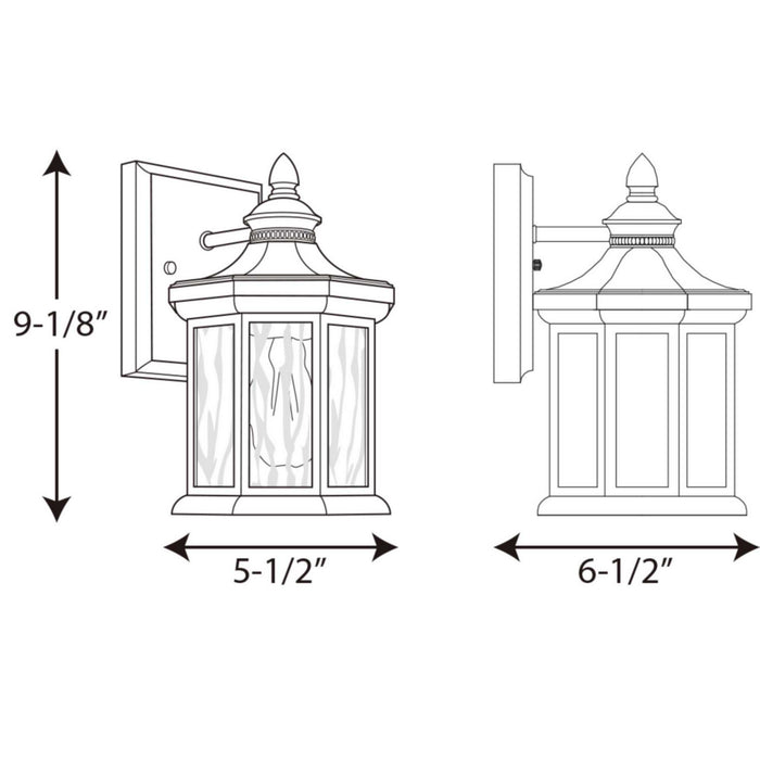 Progress Lighting P6070-31 One Light Wall Lantern, Black