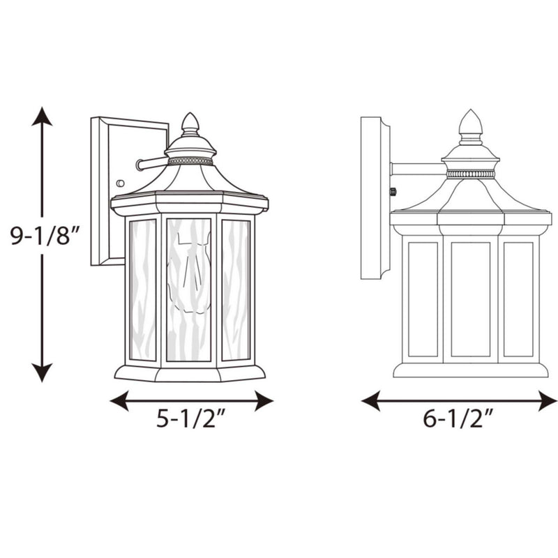 Progress Lighting P6071-31 One Light Wall Lantern, Black