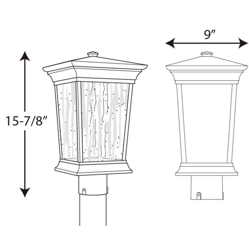 Progress Lighting P6427-3130K9 LED Post Lantern, Black