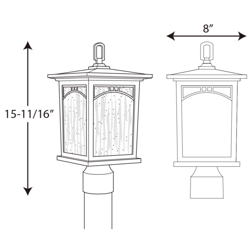Progress Lighting P6452-20 One Light Post Lantern, Antique Bronze