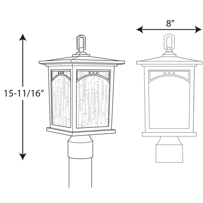 Progress Lighting P6452-20 One Light Post Lantern, Antique Bronze