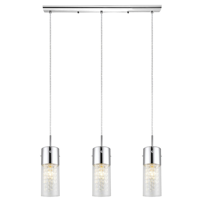 Eglo USA 200123A Three Light Linear Pendant, Chrome