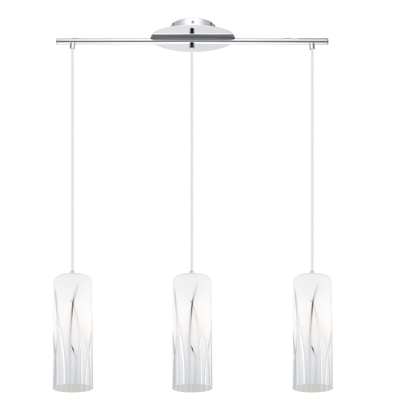 Eglo USA 92741A Three Light Pendant, Chrome