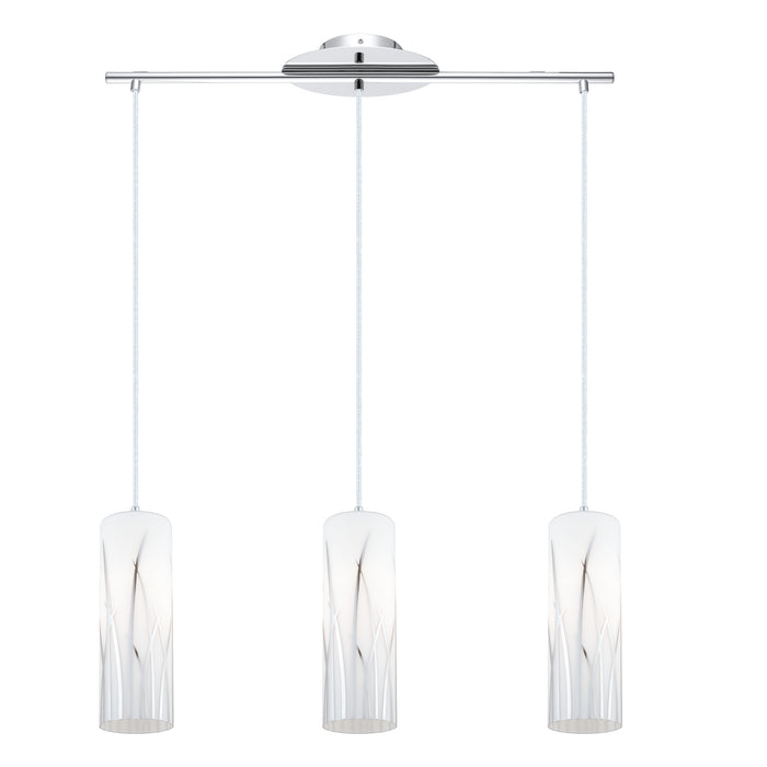 Eglo USA 92741A Three Light Pendant, Chrome