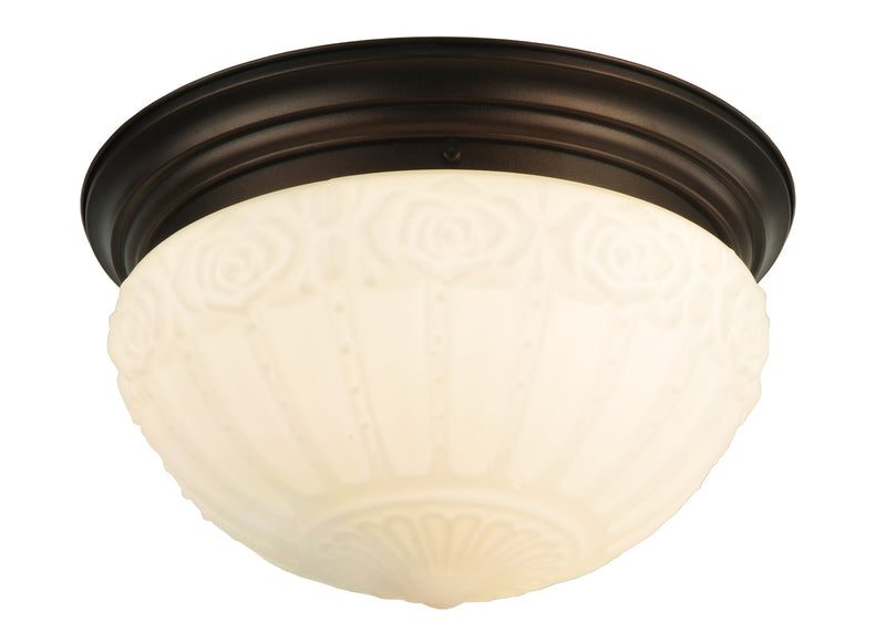 Meyda Tiffany 130633 Three Light Flushmount, Mahogany Bronze