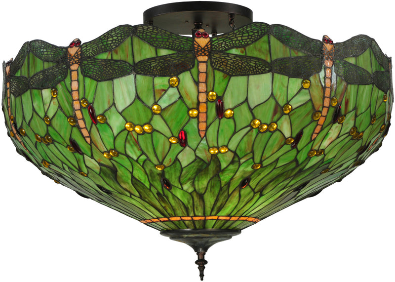 Meyda Tiffany 130673 Five Light Flushmount, Mahogany Bronze