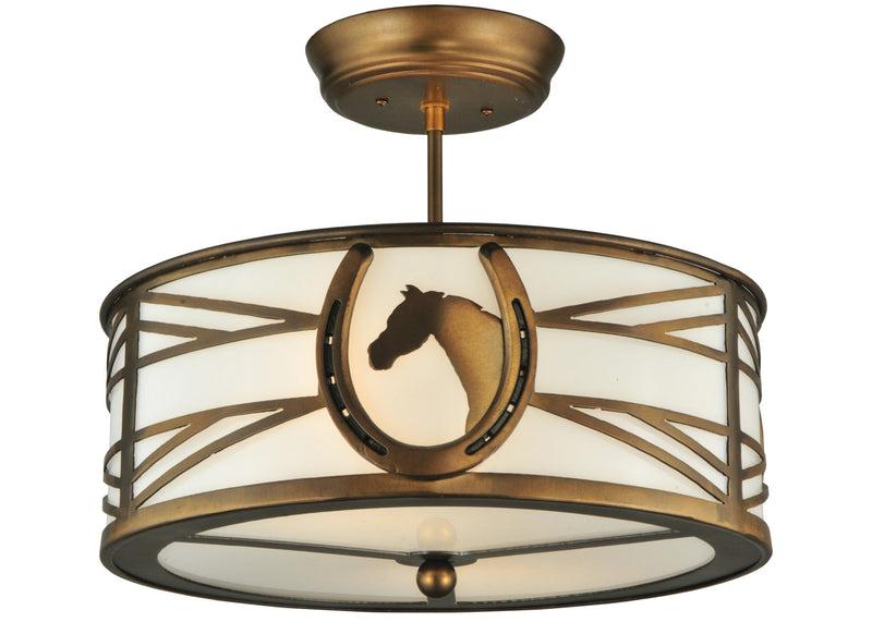 Meyda Tiffany 130678 Two Light Semi-Flushmount, Antique Copper