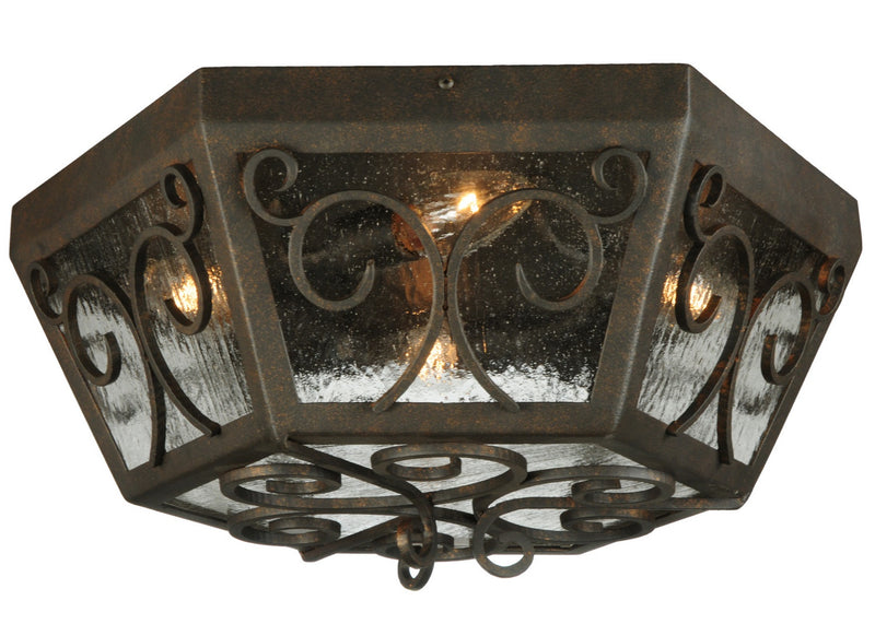 Meyda Tiffany 130683 Four Light Flushmount, Copper Rust