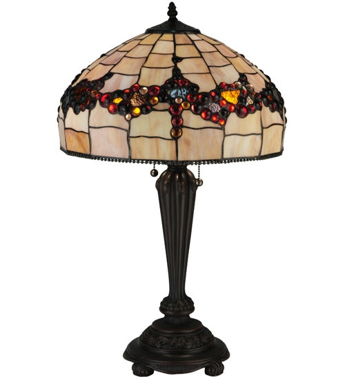 Meyda Tiffany 130698 Two Light Table Lamp, Mahogany Bronze