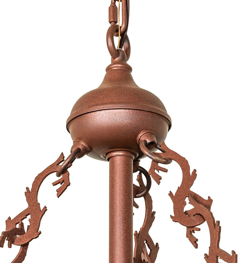 Meyda Tiffany 130708 Six Light Inverted Pendant, Rust