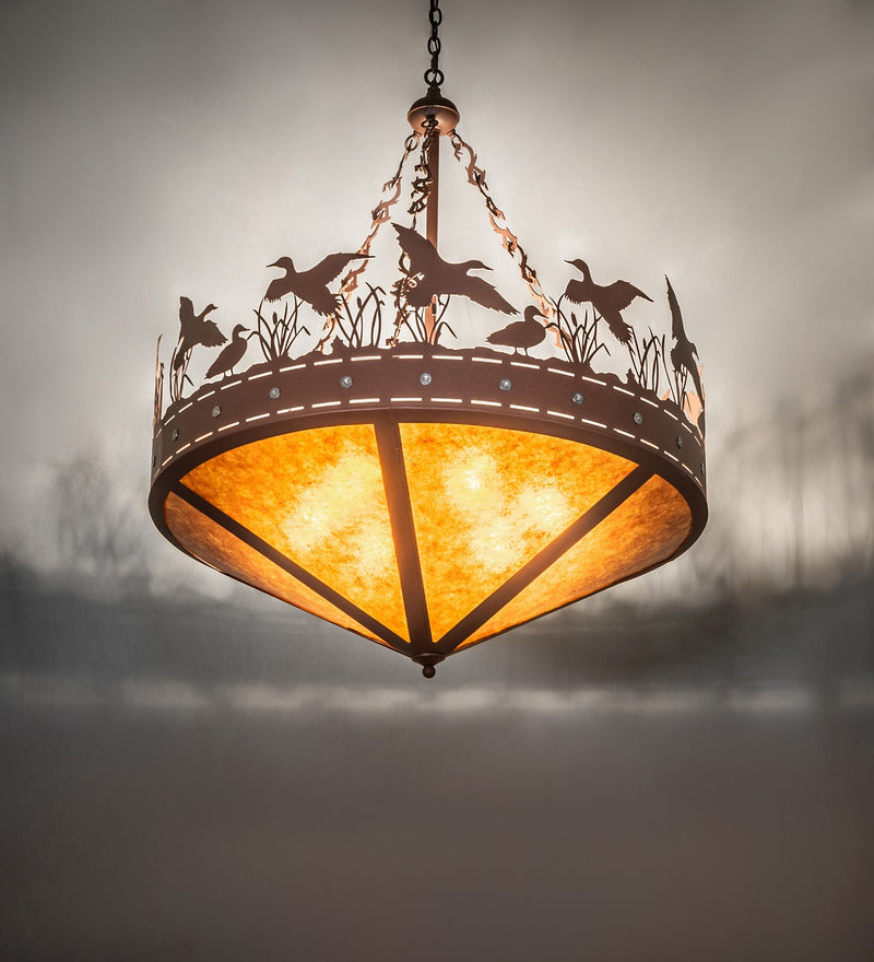 Meyda Tiffany 130708 Six Light Inverted Pendant, Rust