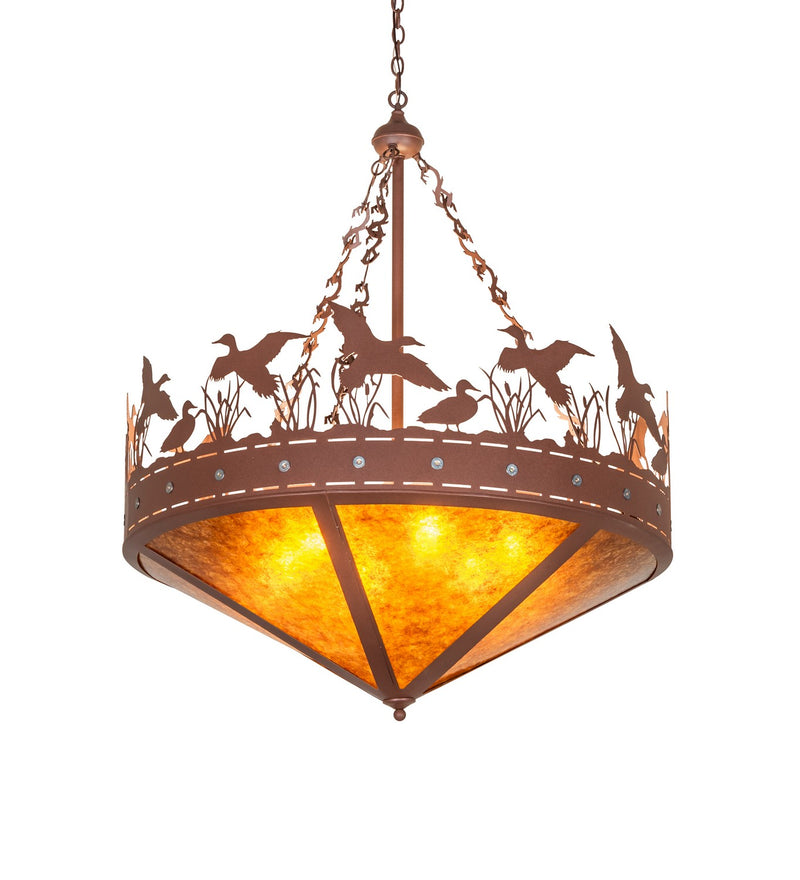 Meyda Tiffany 130708 Six Light Inverted Pendant, Rust