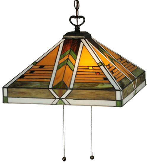 Meyda Tiffany 130750 Two Light Pendant, Mahogany Bronze