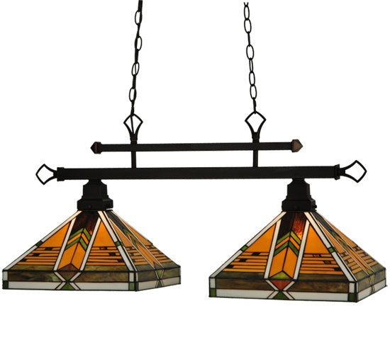 Meyda Tiffany 130752 Two Light Island Pendant, Mahogany Bronze