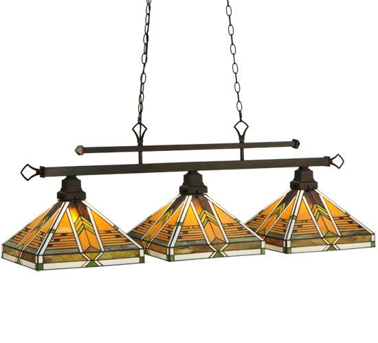 Meyda Tiffany 130753 Three Light Island Pendant, Mahogany Bronze