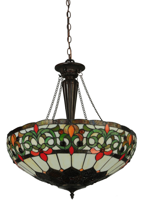 Meyda Tiffany 130758 Three Light Inverted Pendant, Mahogany Bronze