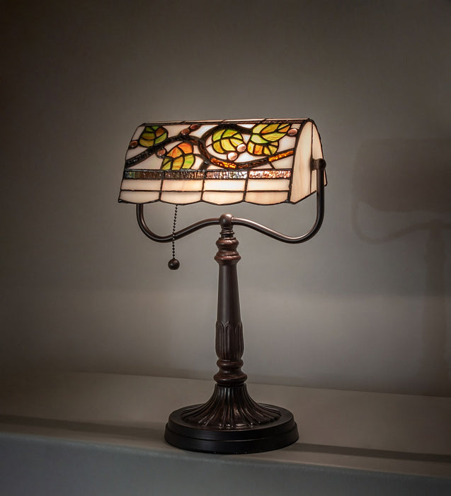 Meyda Tiffany 130760 One Light Banker'S Lamp, Mahogany Bronze