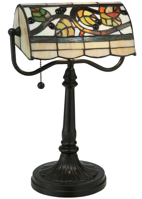 Meyda Tiffany 130760 One Light Banker'S Lamp, Mahogany Bronze