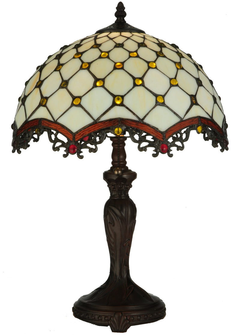 Meyda Tiffany 130761 One Light Table Lamp, Mahogany Bronze