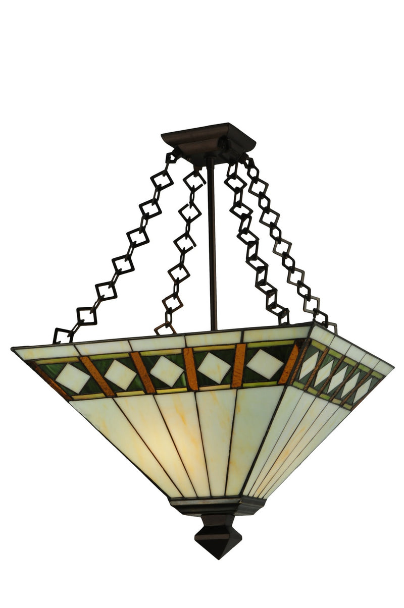 Meyda Tiffany 130792 Two Light Semi-Flushmount, Mahogany Bronze
