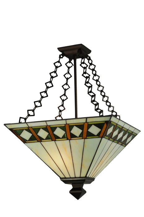 Meyda Tiffany 130792 Two Light Semi-Flushmount, Mahogany Bronze