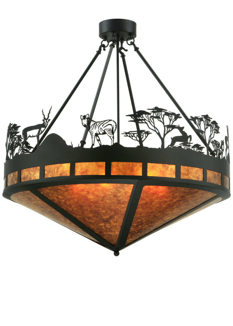 Meyda Tiffany 130870 Six Light Inverted Pendant, Black