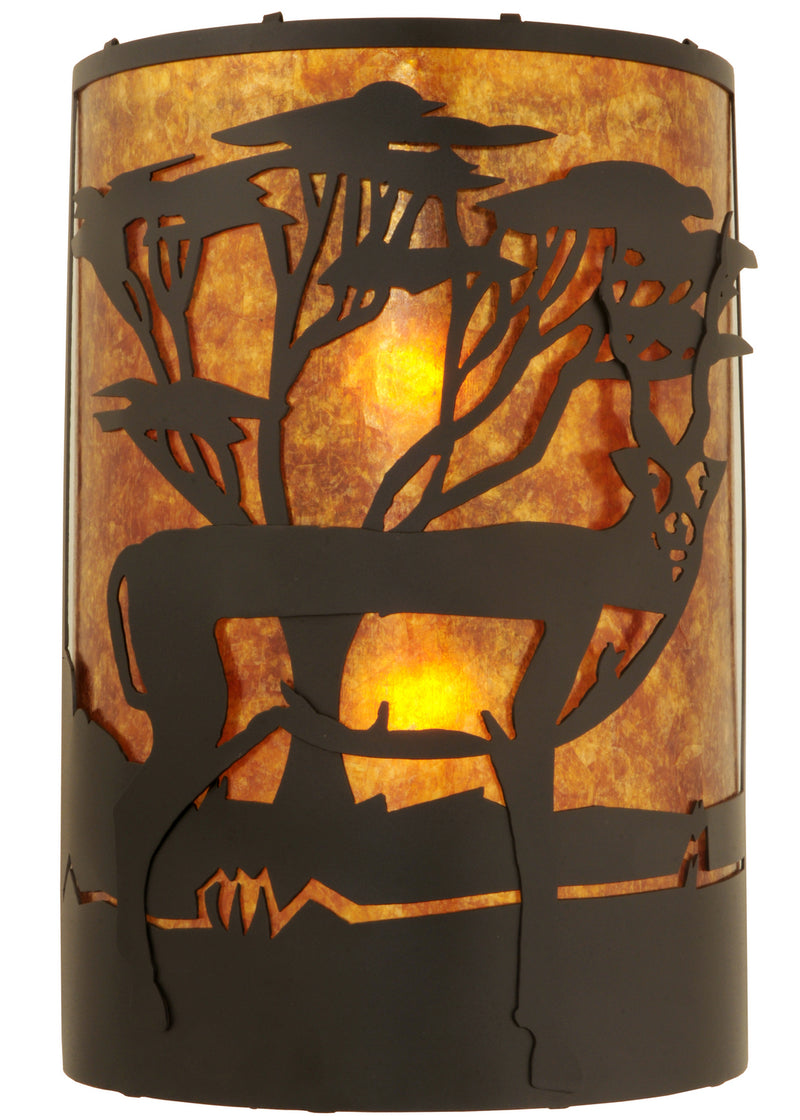 Meyda Tiffany 130873 Two Light Wall Sconce, Textured Black