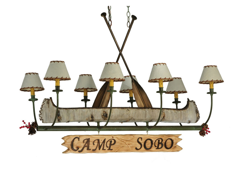 Meyda Tiffany 131252 Eight Light Chandelier, Natural Wood,Tarnished Copper